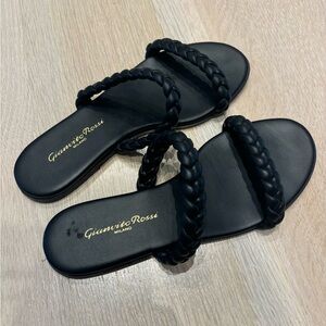 Gianvito Rossi Marley Braided Two-Band Flat Sandal - Size 37